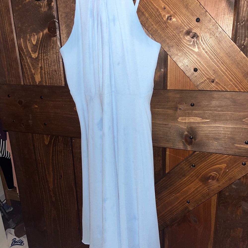 Elegant Light Blue Sleeveless Dress